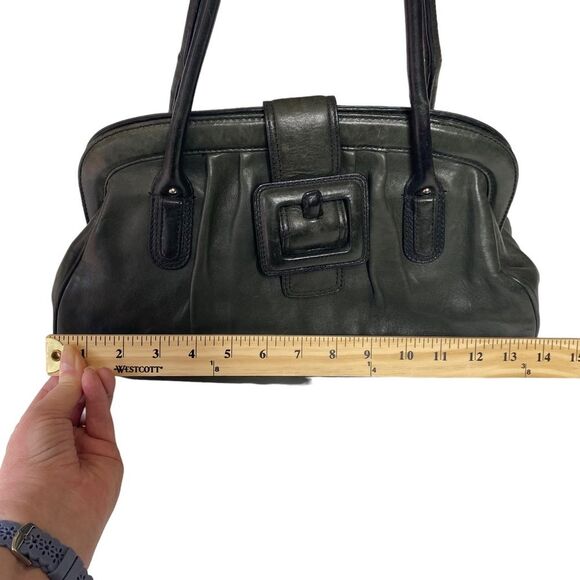 Banana Republic Deep Green Soft Leather Medicine Doctor’s Bag Magnetic Closure - Picture 13 of 15